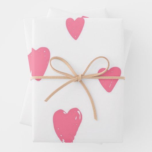 Herzmuster Geschenkpapier Set (Beispiel)