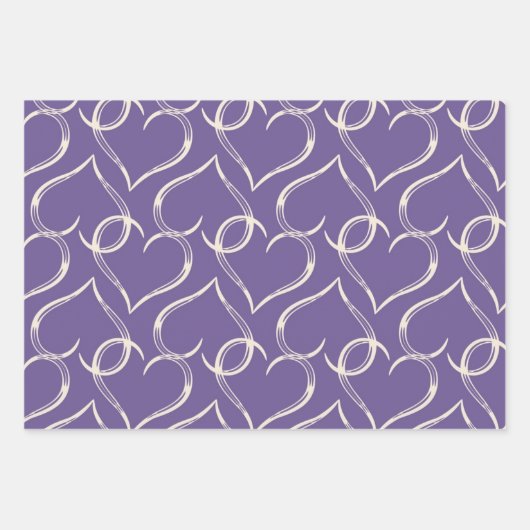 Herzmuster Geschenkpapier Set (Vorderseite 3)