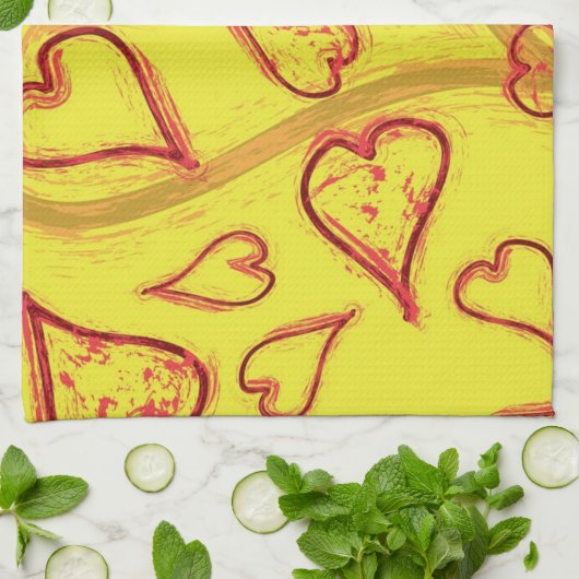 Herzmuster Geschirrtuch (Gefaltet)