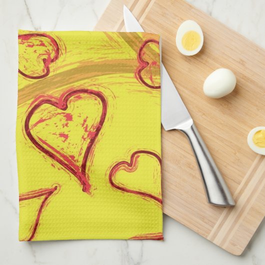 Herzmuster Geschirrtuch (Viertel Falte)