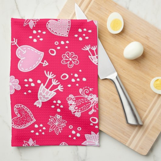 Herzmuster Geschirrtuch (Viertel Falte)