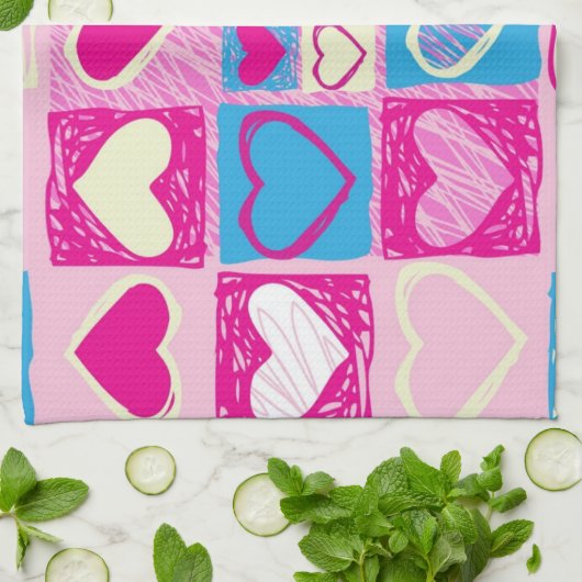 Herzmuster Geschirrtuch (Gefaltet)