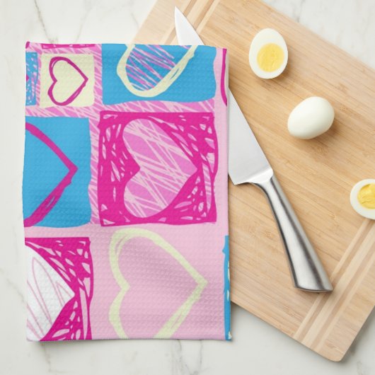 Herzmuster Geschirrtuch (Viertel Falte)