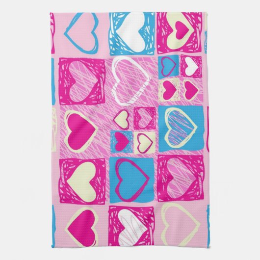 Herzmuster Geschirrtuch (Vertikal)