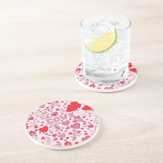Herzmuster Getränkeuntersetzer (Seite)