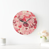 Herzmuster Große Wanduhr (Zuhause)