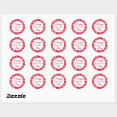 Herzmuster Happy Valentine's Day Round Sticker (Blatt)