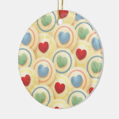 Herzmuster im Vintagen Stil Keramik Ornament (Links)
