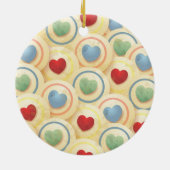 Herzmuster im Vintagen Stil Keramik Ornament (Hinten)