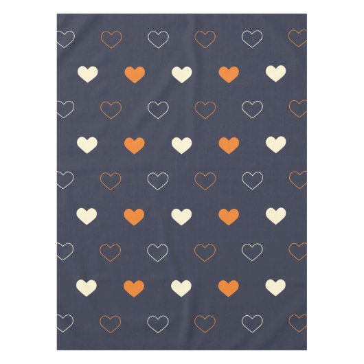 Herzmuster in Orange und Creme Tischdecke (Vorderseite)