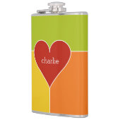 Herzmuster individuelle Flasche mit Monogramm Flachmann (Links)