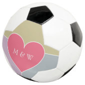 Herzmuster kundenspezifische Monogramm Fußball (Dreiviertel)