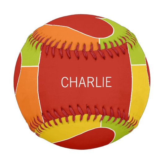 Herzmuster, kundenspezifischer Monogramm-Baseball Baseball (Rückseite)