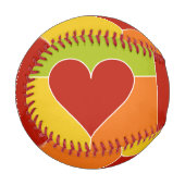 Herzmuster, kundenspezifischer Monogramm-Baseball Baseball (Vorderseite Links)