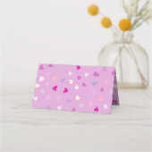 Herzmuster, Lila Herzen, Liebe, Hochzeit Platzkarte (Rückseite)