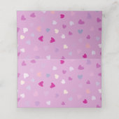 Herzmuster, Lila Herzen, Liebe, Hochzeit Platzkarte (Innenseite Aufgefaltet)
