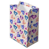Herzmuster Mittlere Geschenktüte (Vorderseite Schrägansicht)