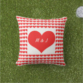Herzmuster Monogram Initials Valentine's Geschenk Kissen (Golfball-Marker)