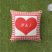 Herzmuster Monogramm Anfangsbuchstaben Valentinsta Kissen (Golfball-Marker)