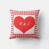Herzmuster Monogramm Anfangsbuchstaben Valentinsta Kissen (Rückseite)
