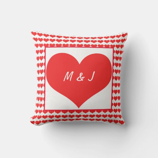 Herzmuster Monogramm Anfangsbuchstaben Valentinsta Kissen (Vorderseite)