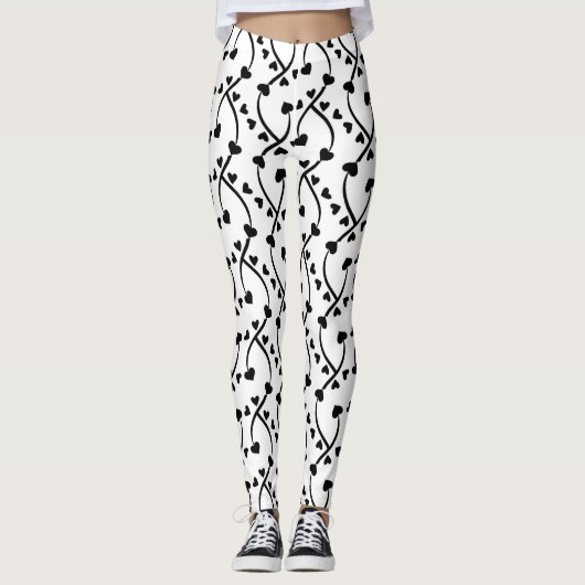 Herzmuster Nahtloses Design Leggings (Vorderseite)