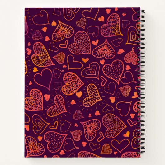 Herzmuster Notizblock (Rückseite)