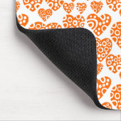 Herzmuster - Orange auf Weiß Mousepad (Ecke)