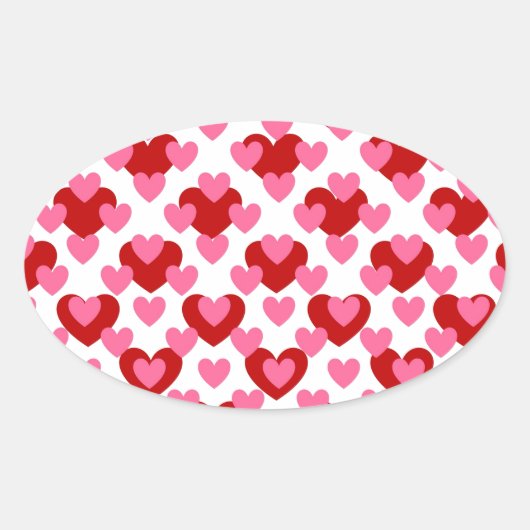 Herzmuster Ovaler Aufkleber (Vorderseite)