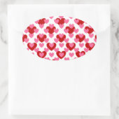 Herzmuster Ovaler Aufkleber (Tasche)