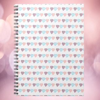 Herzmuster Pink Blau Lila Notizblock