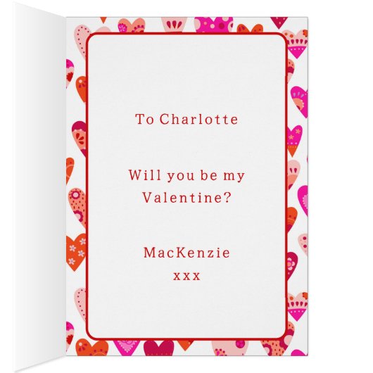 Herzmuster Pink Red Valentines (Innen (Rechts))