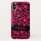 Herzmuster-Pink u. -SCHWARZES nannten iphone Fall Case-Mate iPhone Hülle (Rückseite)