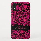 Herzmuster-Pink- und -SCHWARZgewohnheitsfall Case-Mate iPhone Hülle (Rückseite)