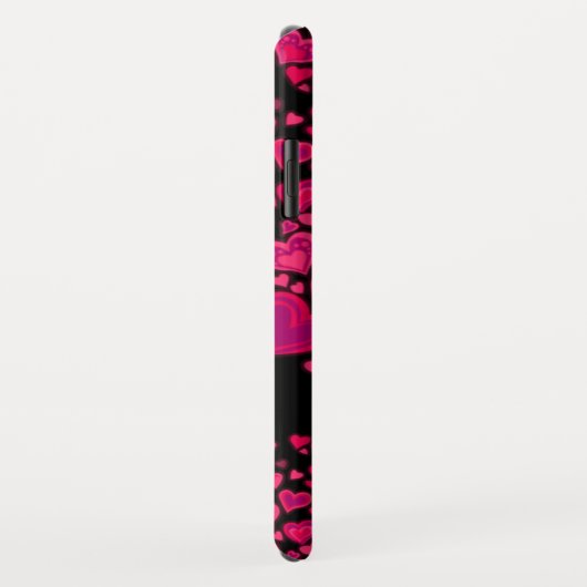 Herzmuster-Pink- und -SCHWARZgewohnheitsfall Case-Mate iPhone Hülle (Hinten/Rechts)