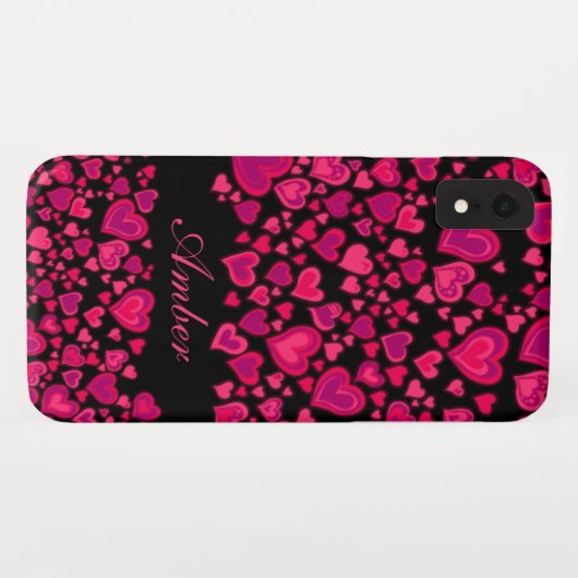 Herzmuster-Pink- und -SCHWARZgewohnheitsfall Case-Mate iPhone Hülle (Rückseite (Horizontal))