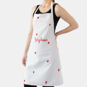 Herzmuster Red White Name Geschenk Hochzeit 2024 Schürze (InSitu)