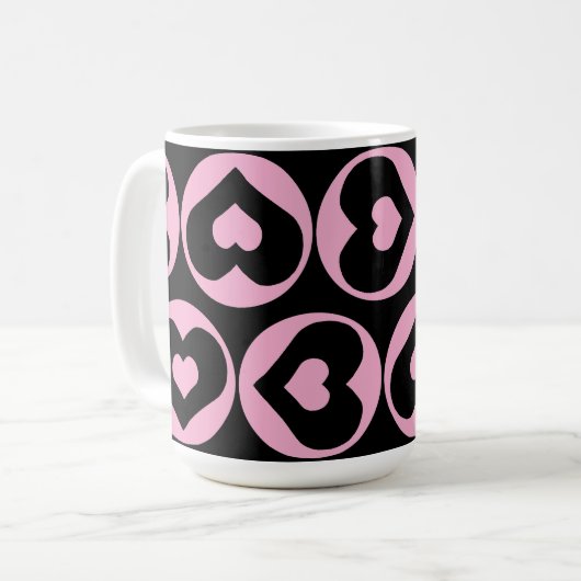 Herzmuster Rosa Liebe Graphic Bold Kaffeetasse (Vorderseite Links)