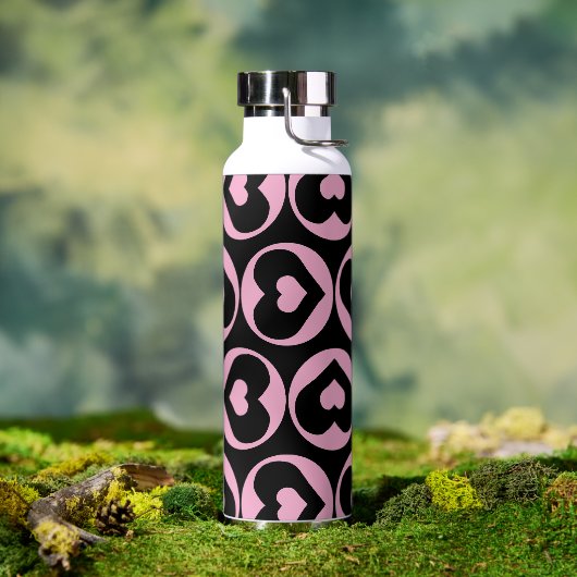 Herzmuster Rosa Liebe Graphic Bold Trinkflasche (Außenbereich)