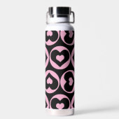 Herzmuster Rosa Liebe Graphic Bold Trinkflasche (Rückseite)