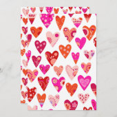 Herzmuster Rosa rosa Valentine Feiertagskarte (Vorne/Hinten)