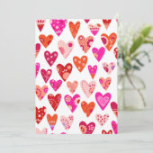 Herzmuster Rosa rosa Valentine Feiertagskarte (Stehend Vorderseite)