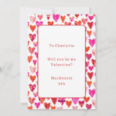 Herzmuster Rosa rosa Valentine Feiertagskarte (Rückseite)