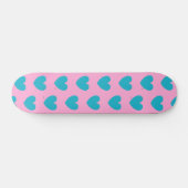 Herzmuster Rosa und Blau Skateboard (Horizontal)