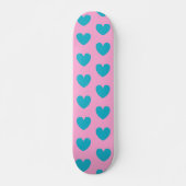 Herzmuster Rosa und Blau Skateboard (Vorne)