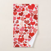 Herzmuster, rote Herzen, Liebe Badhandtuch Set (Handtuch)