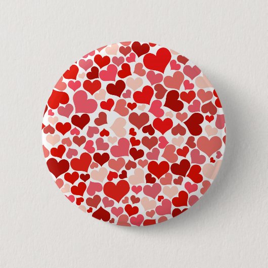 Herzmuster, rote Herzen, Liebe Button (Vorderseite)