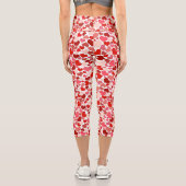Herzmuster, rote Herzen, Liebe Capri Leggings (Rückseite)