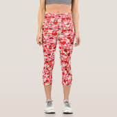 Herzmuster, rote Herzen, Liebe Capri Leggings (Vorderseite)