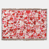 Herzmuster, rote Herzen, Liebe Decke (Vorderseite)